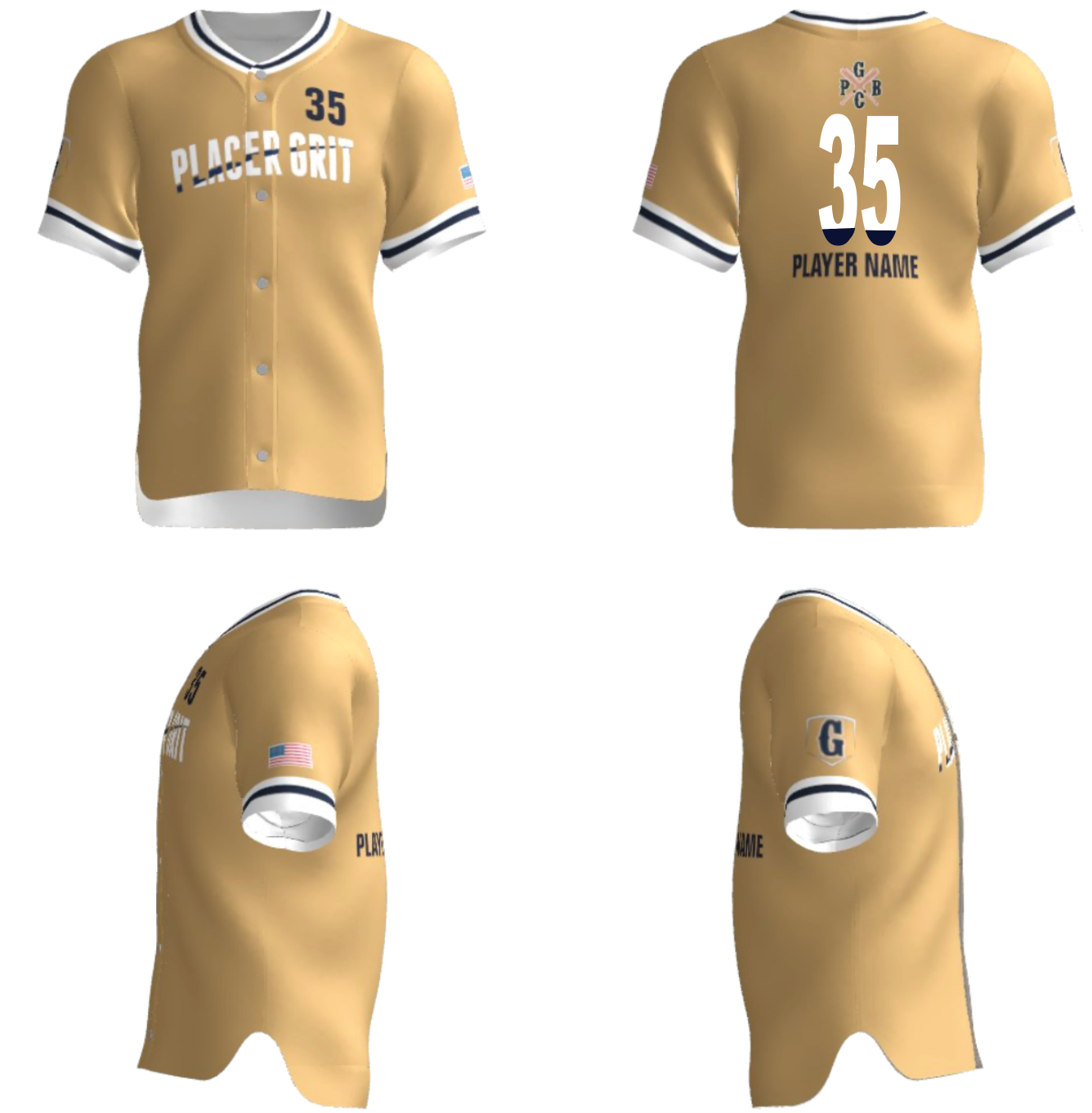 10U Gold Full Button