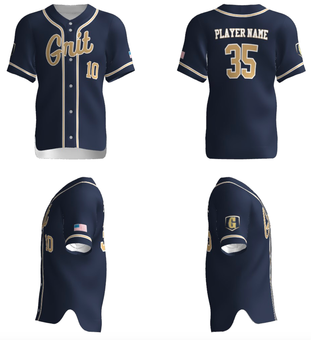 10U Navy Full Button