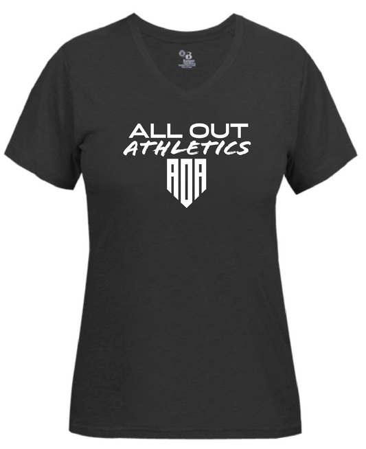 AOA Ladies Triblend V-Neck - Black