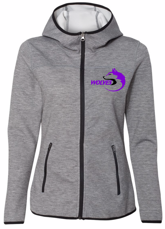 Ladies Hooded Performance Full Zip - Embroidered
